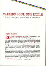 Cahiers pour une école (6/2010 : Lignes et signes)