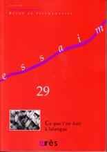 Essaim (12/2012 : Ce que l'on doit à lalangue)